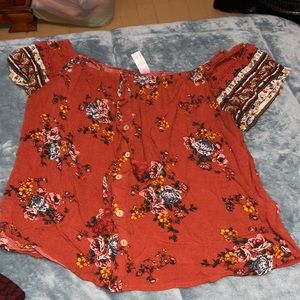 Floral Tie String Blouse